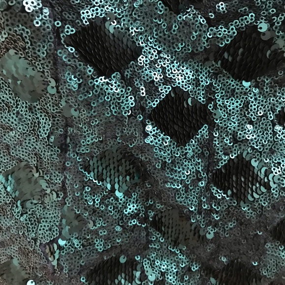NWT Zara Sequin Tube Top Teal Medium - Picture 5 of 8